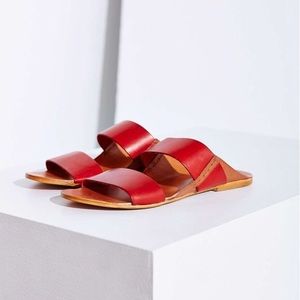 SOLD! ✨ BDG Robyn Red Leather Slide Sandals